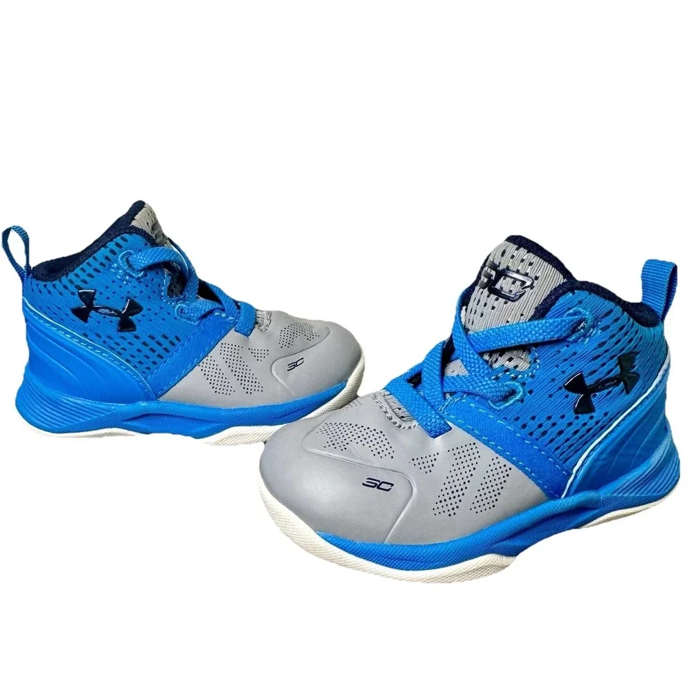 Under Armour Curry‎ 2 Toddler Boys Size 4K Shoes Steel Blue Basketball Sneakers